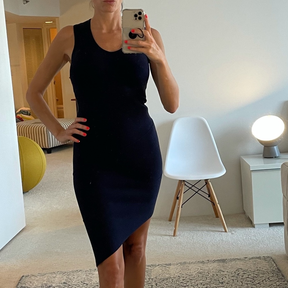 Opening ceremony navy dress